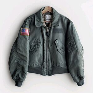 Vintage CWU 45 P Green Cold Weather Flight Jacket Size XL Green Top Gun